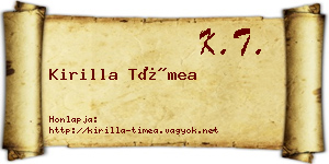 Kirilla Tímea névjegykártya