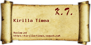 Kirilla Tímea névjegykártya